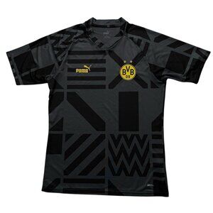 Puma Pre-Match Soccer Jersey Mens Size M Borussia Dortmund BVB Gray